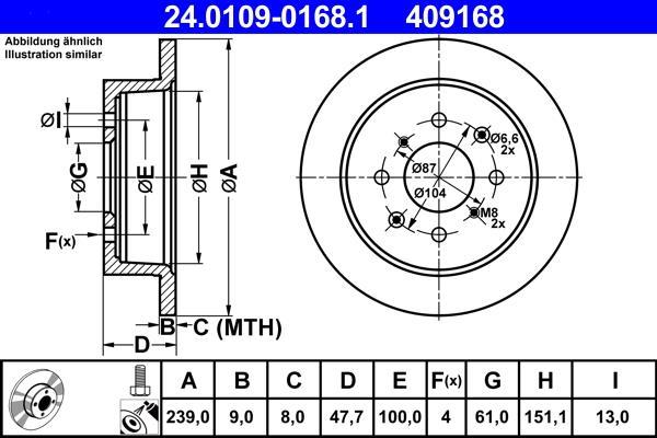 Disques de frein ATE 24.0109-0168.1