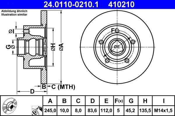 Disques de frein ATE ref. 24.0110-0210.1