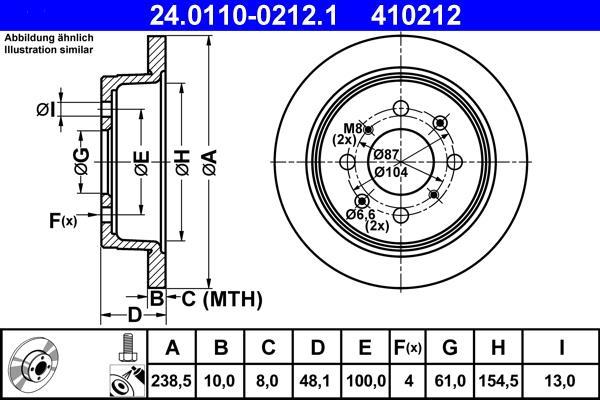 Disques de frein ATE ref. 24.0110-0212.1