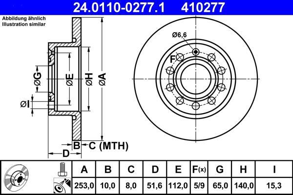 Disques de frein ATE ref. 24.0110-0277.1