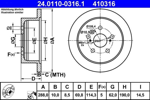 Disques de frein ATE 24.0110-0316.1