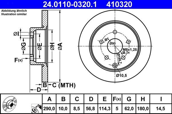 Disques de frein ATE 24.0110-0320.1