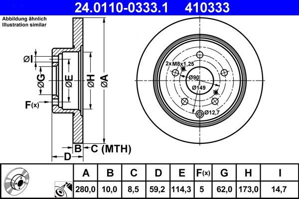 Disques de frein ATE 24.0110-0333.1