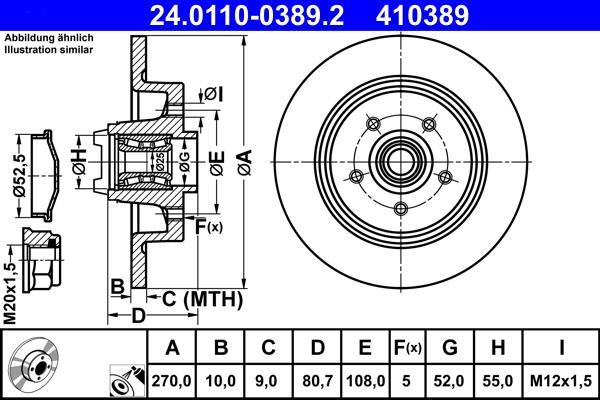 Disques de frein ATE 24.0110-0389.2