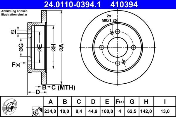 Disques de frein ATE ref. 24.0110-0394.1