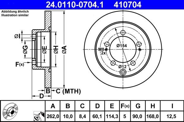 Disques de frein ATE ref. 24.0110-0704.1