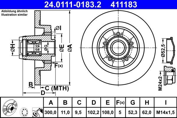 Disques de frein ATE ref. 24.0111-0183.2