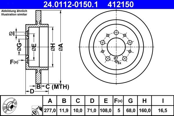 Disques de frein ATE ref. 24.0112-0150.1
