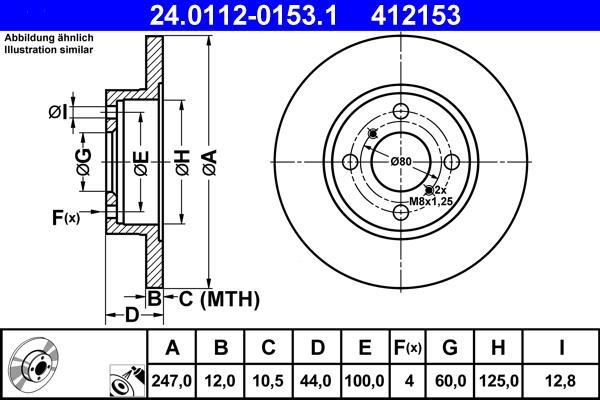 Disques de frein ATE ref. 24.0112-0153.1