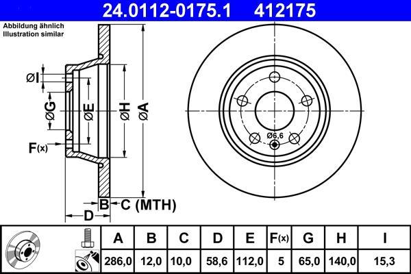 Disques de frein ATE ref. 24.0112-0175.1
