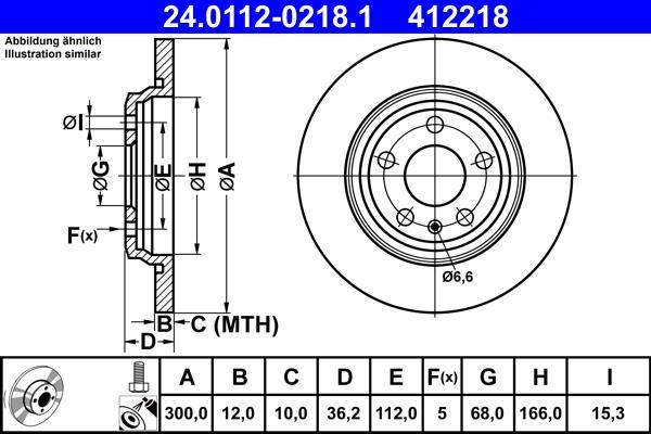 Disques de frein ATE ref. 24.0112-0218.1