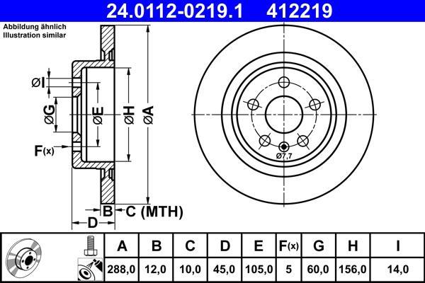 Disques de frein ATE ref. 24.0112-0219.1