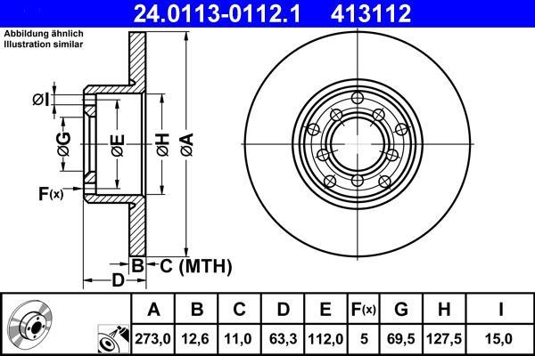 Disques de frein ATE 24.0113-0112.1