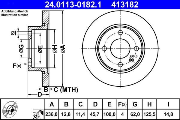 Disques de frein ATE ref. 24.0113-0182.1