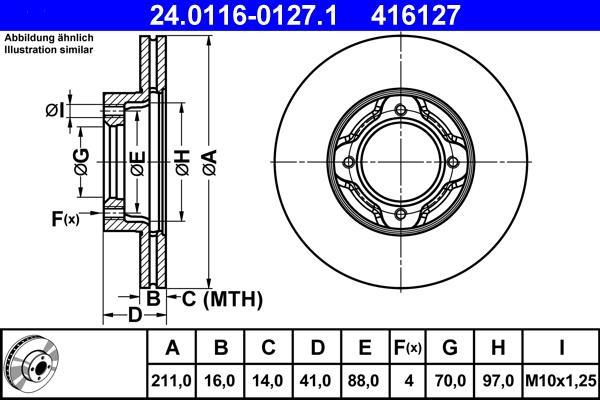 Disques de frein ATE ref. 24.0116-0127.1