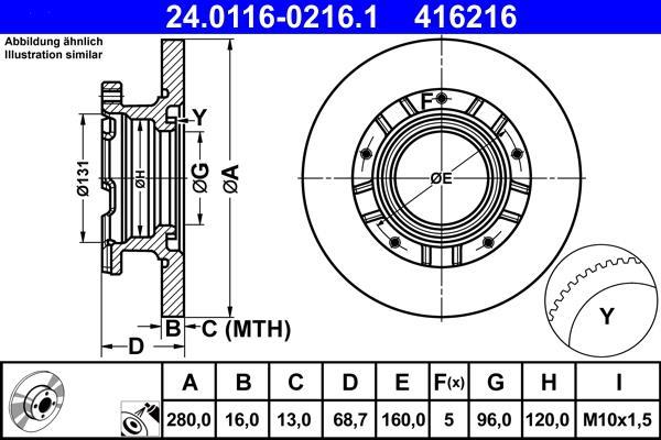 Disques de frein ATE ref. 24.0116-0216.1