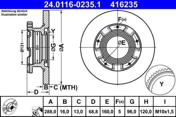 Disques de frein ATE 24.0116-0235.1