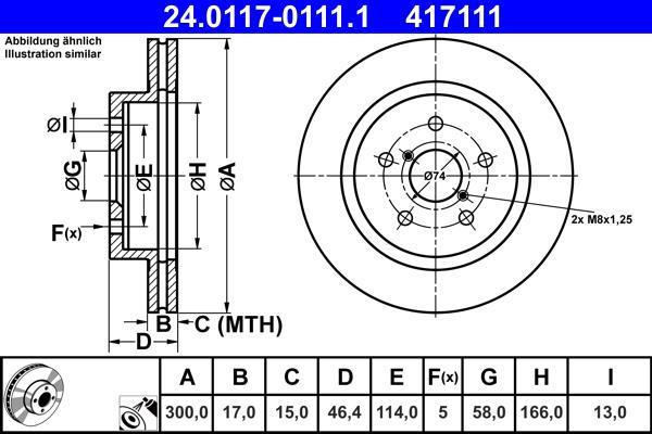 Disques de frein ATE ref. 24.0117-0111.1