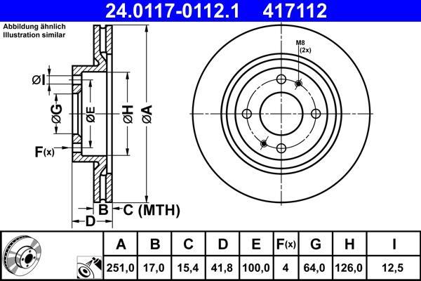 Disques de frein ATE ref. 24.0117-0112.1