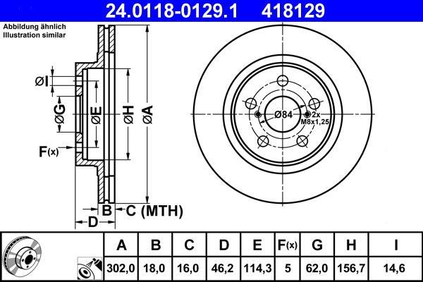 Disques de frein ATE ref. 24.0118-0129.1