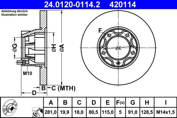 Disques de frein ATE ref. 24.0120-0114.2