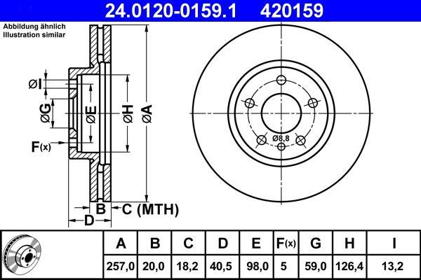 Disques de frein ATE ref. 24.0120-0159.1