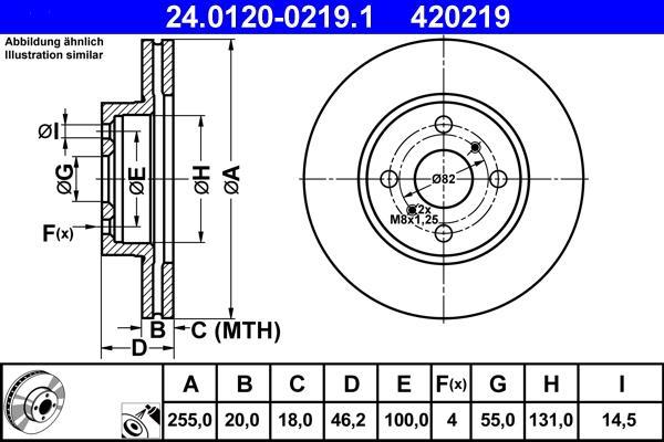 Disques de frein ATE ref. 24.0120-0219.1