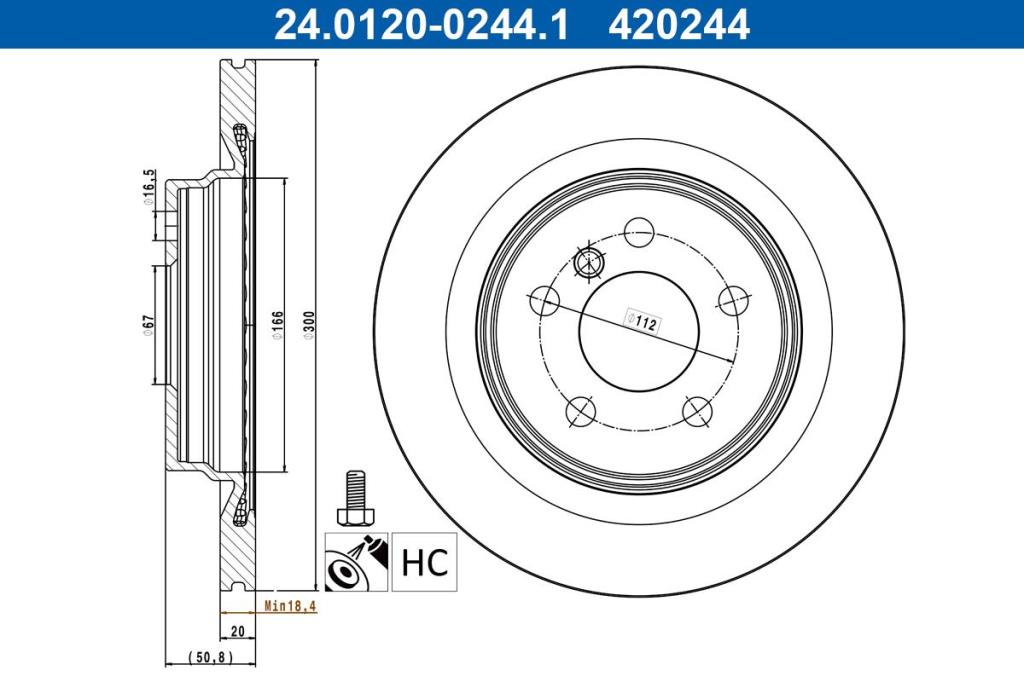 Disques de frein ATE 24.0120-0244.1