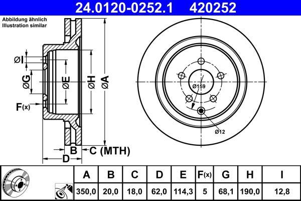Disques de frein ATE ref. 24.0120-0252.1
