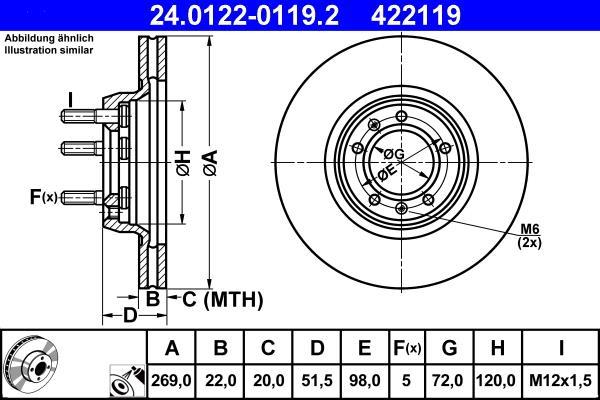 Disques de frein ATE ref. 24.0122-0119.2