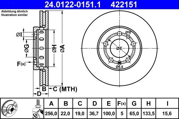 Disques de frein ATE ref. 24.0122-0151.1
