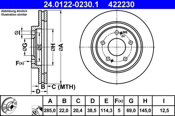 Disques de frein ATE ref. 24.0122-0230.1