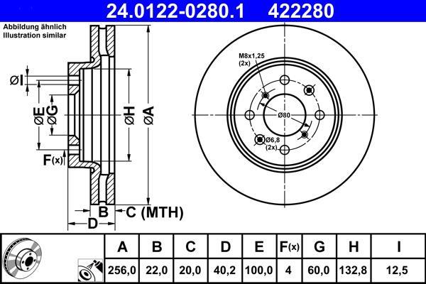 Disques de frein ATE ref. 24.0122-0280.1