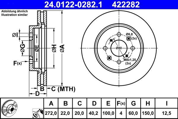 Disques de frein ATE ref. 24.0122-0282.1