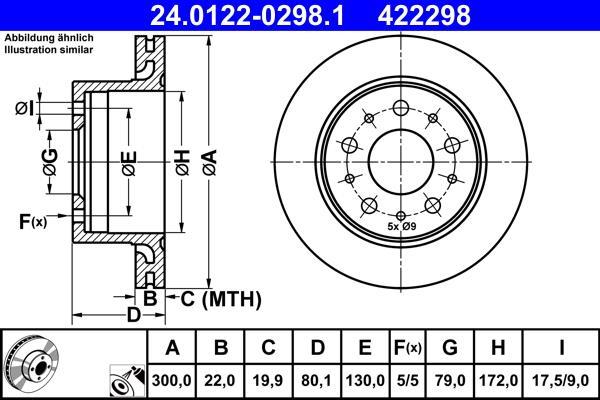 Disques de frein ATE 24.0122-0298.1