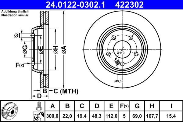 Disques de frein ATE 24.0122-0302.1