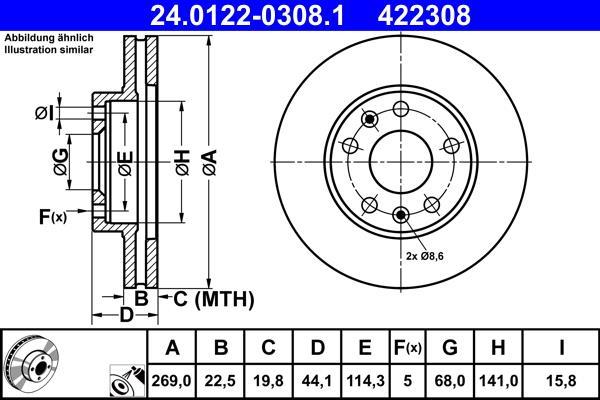 Disques de frein ATE 24.0122-0308.1