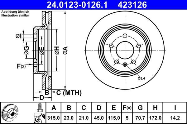 Disques de frein ATE 24.0123-0126.1