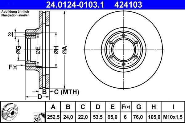 Disques de frein ATE ref. 24.0124-0103.1