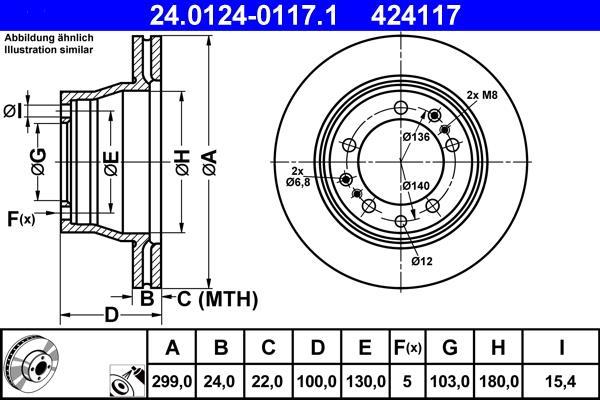 Disques de frein ATE 24.0124-0117.1