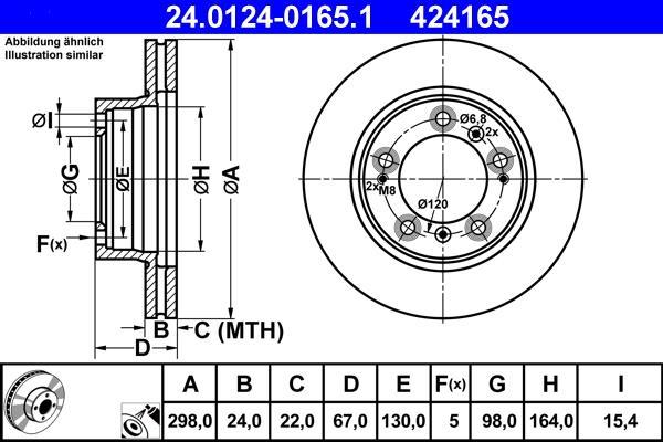 Disques de frein ATE ref. 24.0124-0165.1