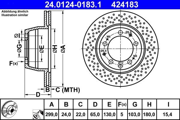 Disques de frein ATE ref. 24.0124-0183.1