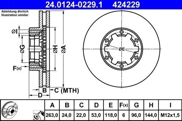 Disques de frein ATE ref. 24.0124-0229.1