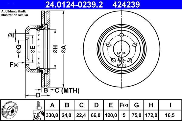 Disques de frein ATE ref. 24.0124-0239.2