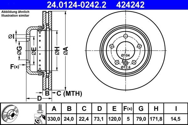 Disques de frein ATE ref. 24.0124-0242.2