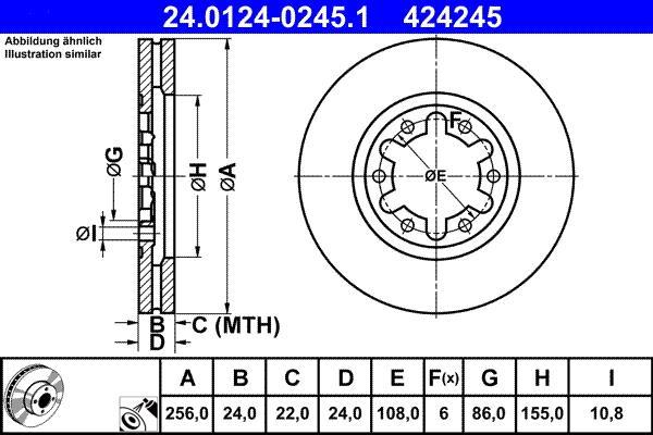 Disques de frein ATE ref. 24.0124-0245.1