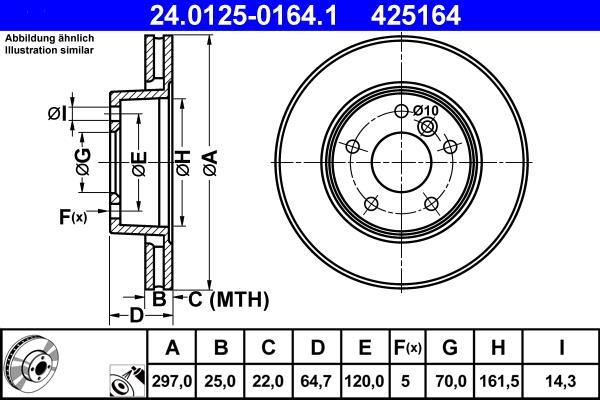 Disques de frein ATE ref. 24.0125-0164.1