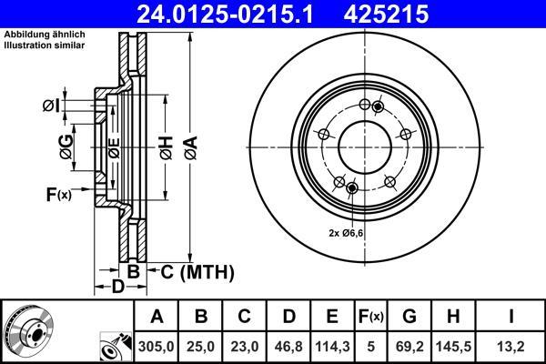 Disques de frein ATE 24.0125-0215.1