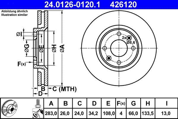 Disques de frein ATE ref. 24.0126-0120.1
