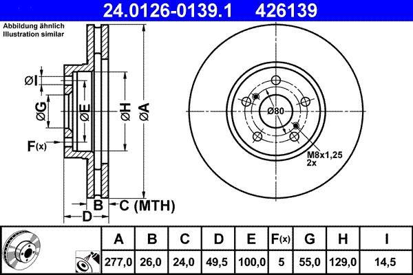 Disques de frein ATE ref. 24.0126-0139.1